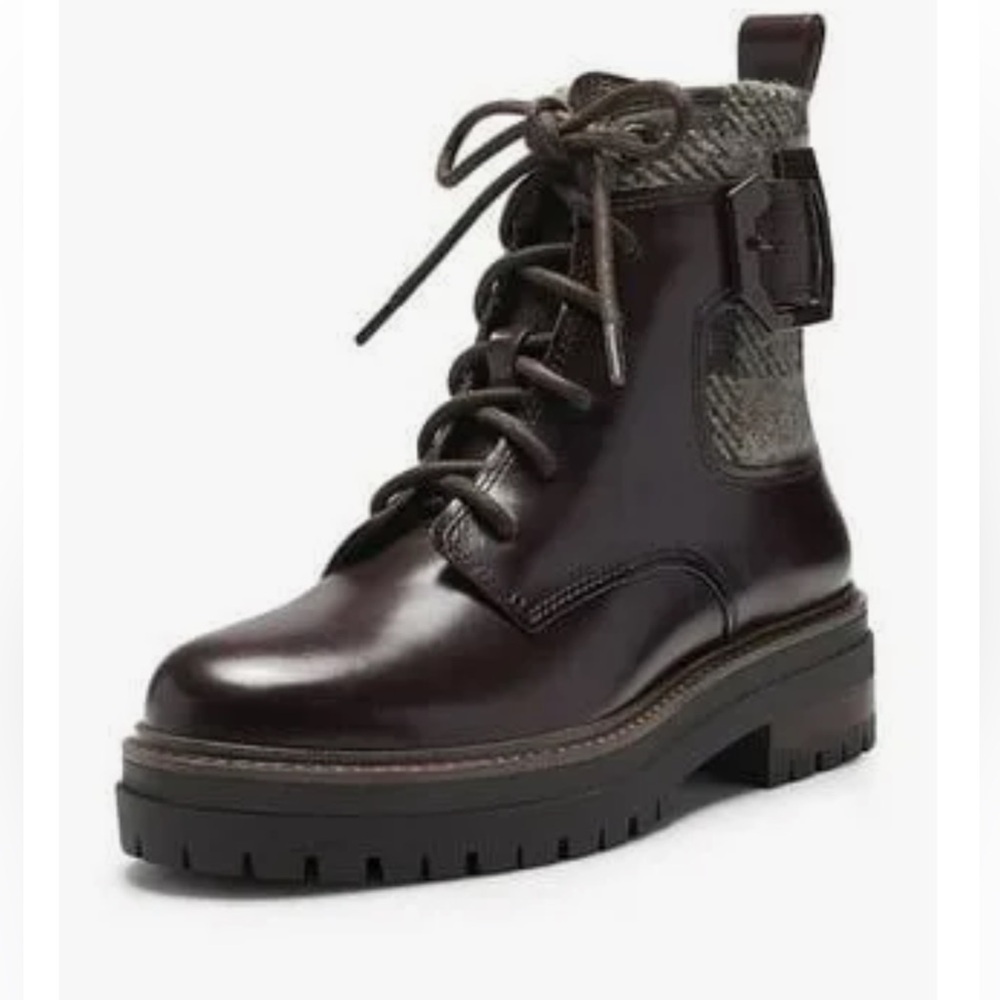 Louise Et Cie brown leather lace up boots size &